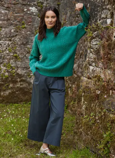 Cara Wool Cashmere Cable Turtleneck